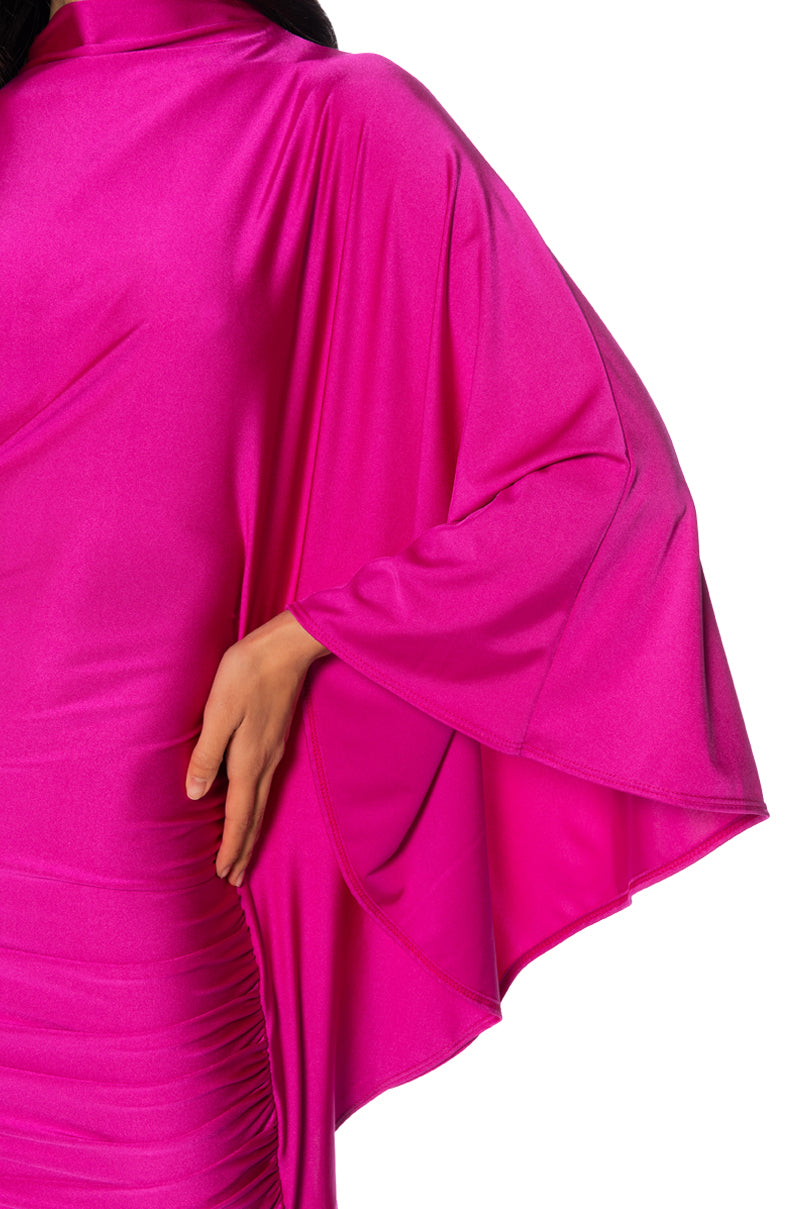 LIKE A STATUE BUTTERFLY SLEEVE MINI DRESS
