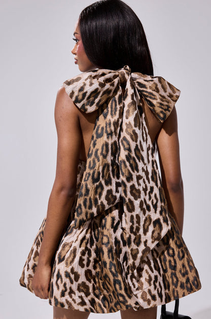 PRINT OF THE SEASON BUBBLE MINI DRESS