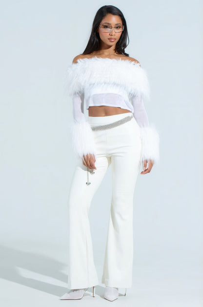 FLASHING LIGHT FAUX LEATHER PANT
