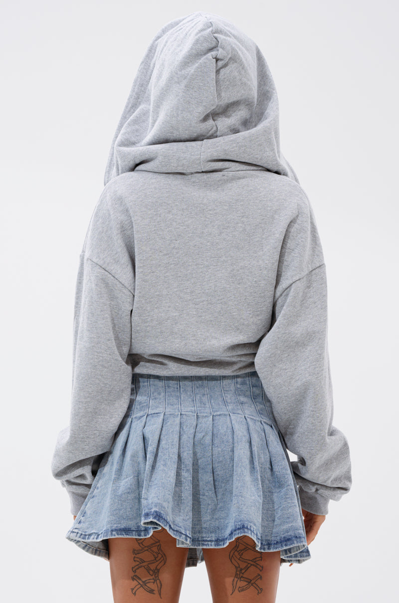 FELT CUTE SWEATSHIRT DENIM MINI DRESS
