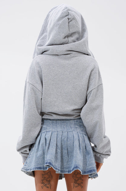 FELT CUTE SWEATSHIRT DENIM MINI DRESS