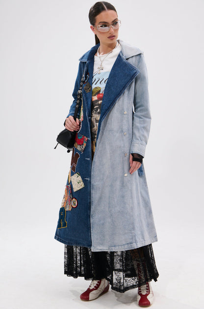 MILA PATCH DENIM TRENCH
