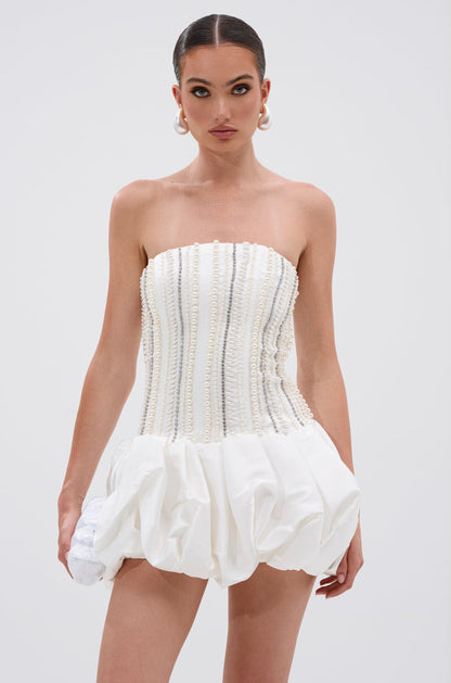 EXTRA! EXTRA! RHINESTONE MINI DRESS