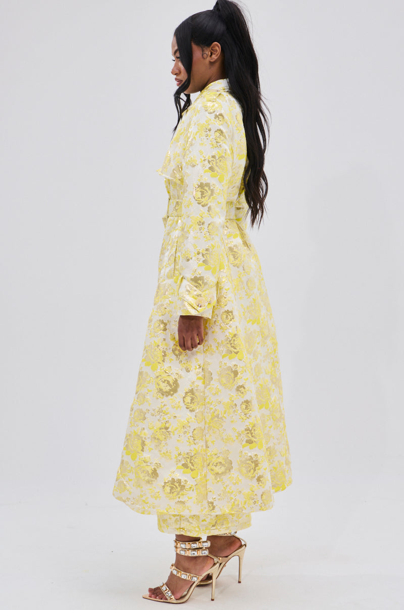 NO EXPECTATIONS BROCADE TRENCH