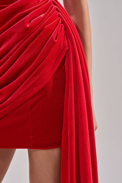 ON FIRE VELVET MINI DRESS
