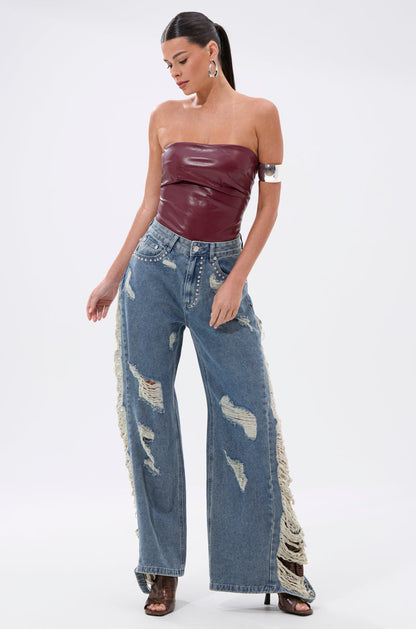OVER IT DISTRESSED RELAXED DENIM