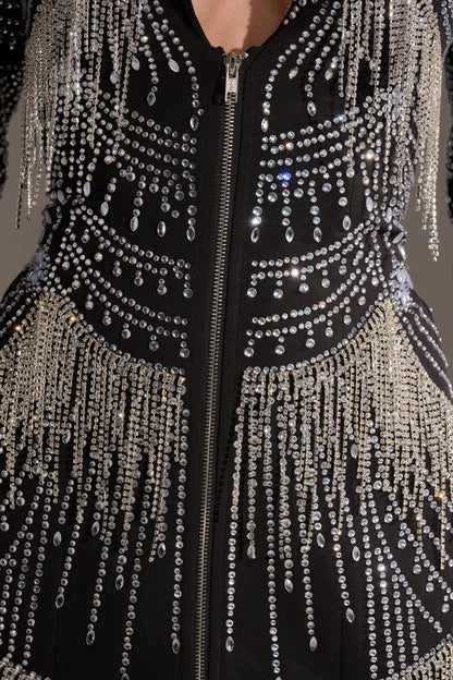 NOT YOUR BABE RHINESTONE BLAZER DRESS