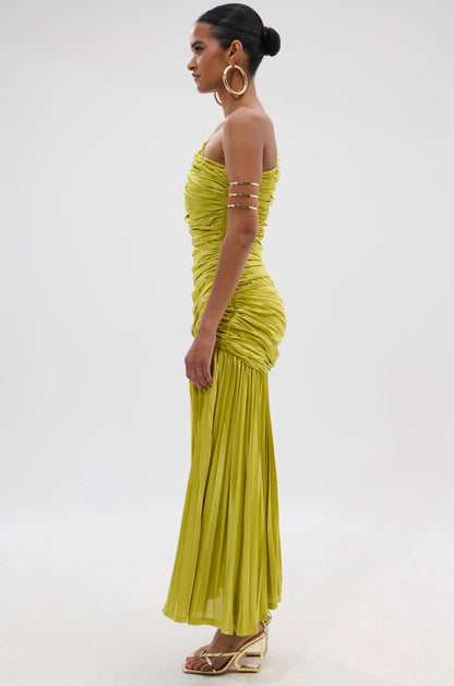 LIFE OF THE PARTY SATIN MIDI DRESS
