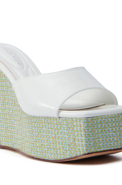 AZALEA WANG CHANDRIA WHITE TWEED WEDGE SANDAL