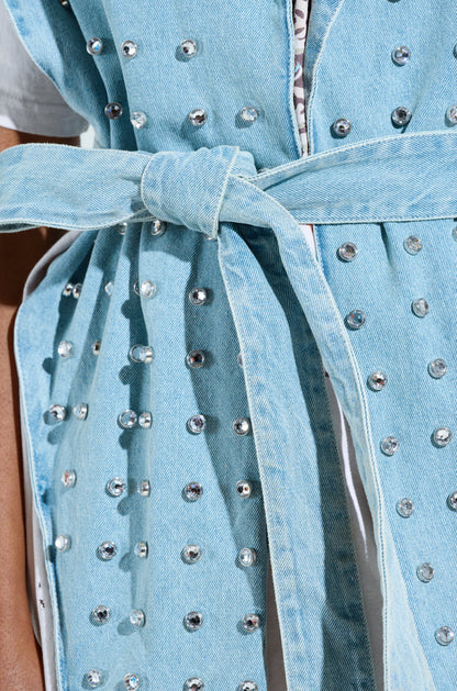 PRESLEY EMBELLISHED DENIM VEST