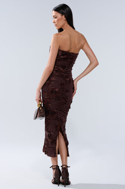 BABY PLEASE TEXTURED MESH MIDI DRESS