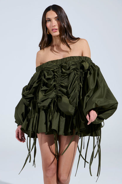 FREE AS CAN BE MINI DRESS IN OLIVE