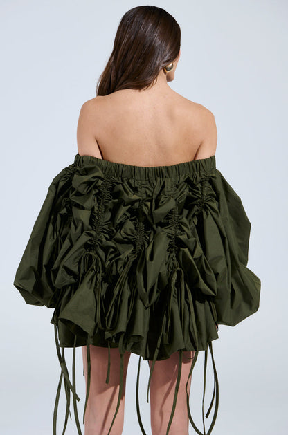 FREE AS CAN BE MINI DRESS IN OLIVE