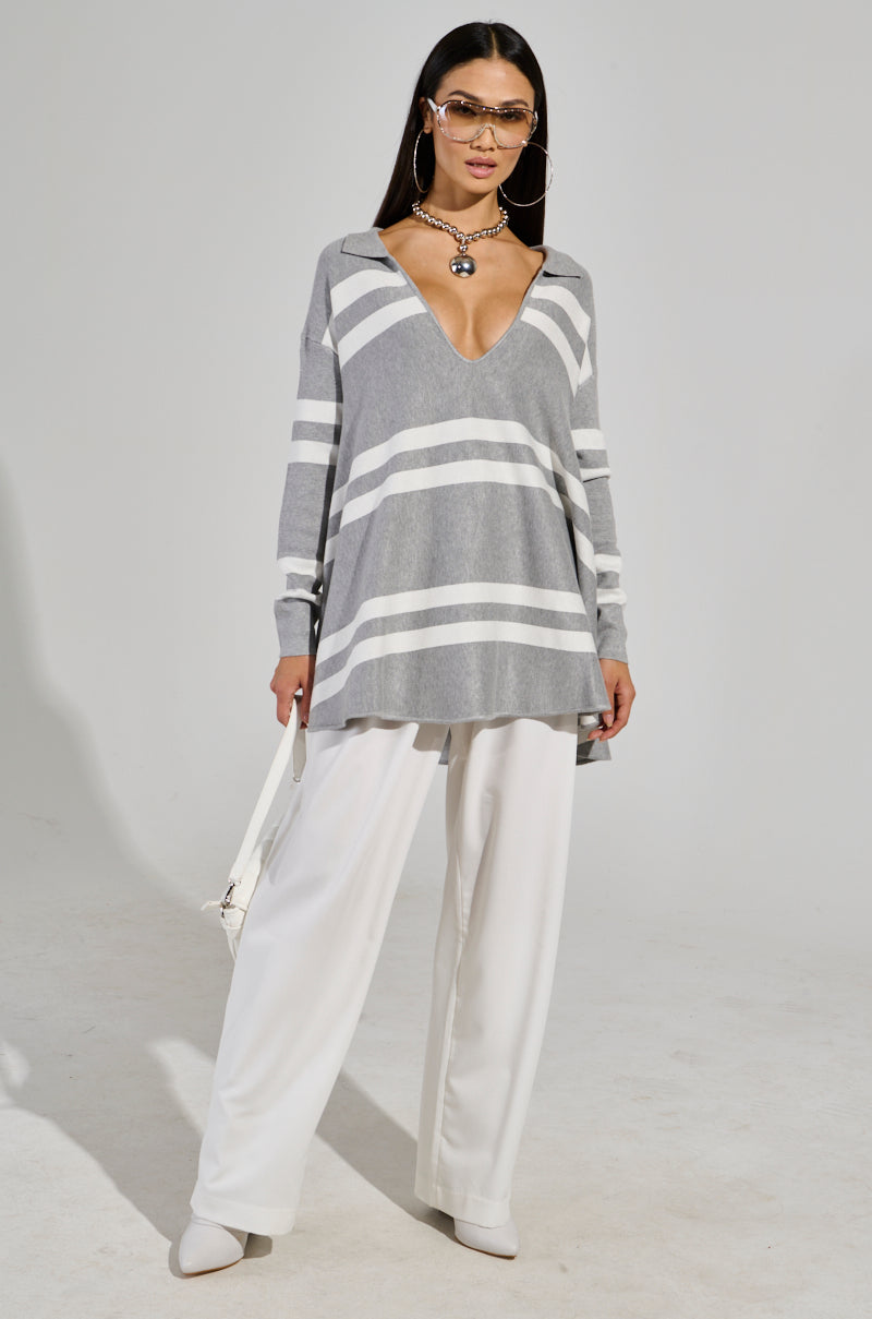 POLLEE STRIPED KNIT MINI DRESS