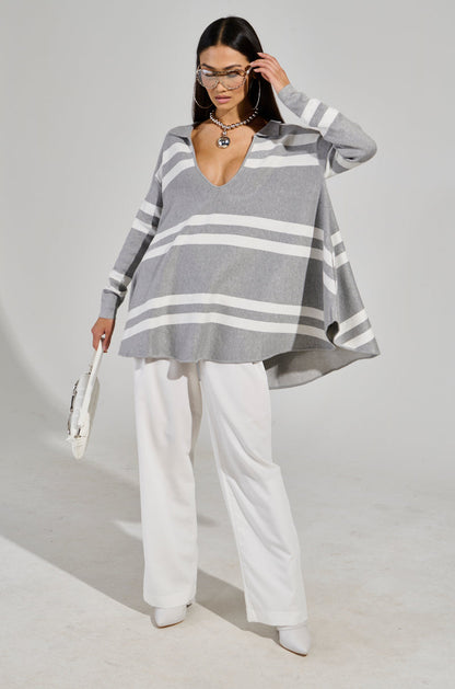 POLLEE STRIPED KNIT MINI DRESS
