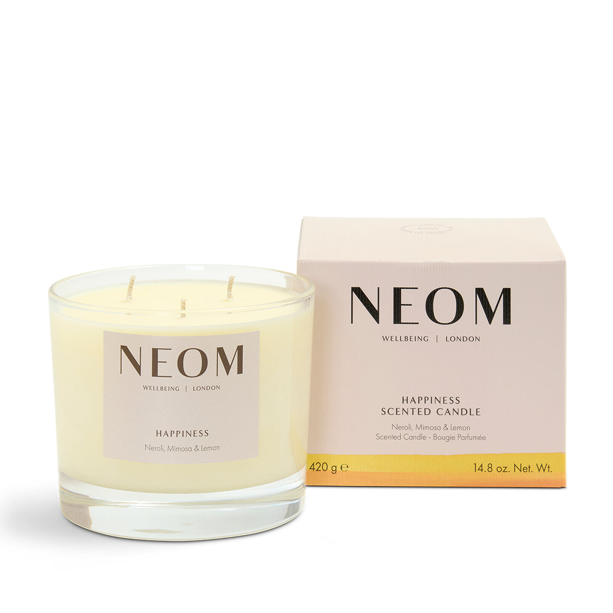 Happiness Scented 3 Wick Candle, Set of 10