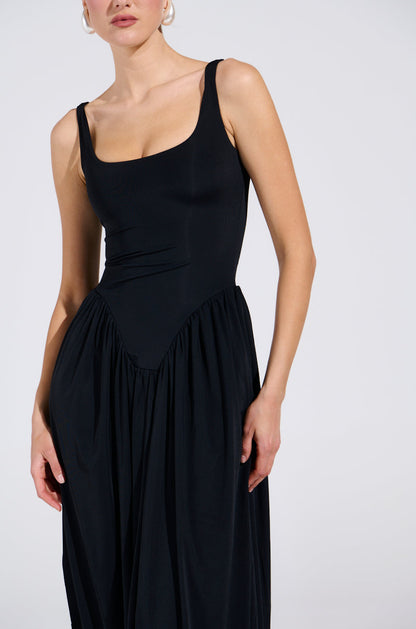 FELT CUTE DRAPED MAXI DRESS