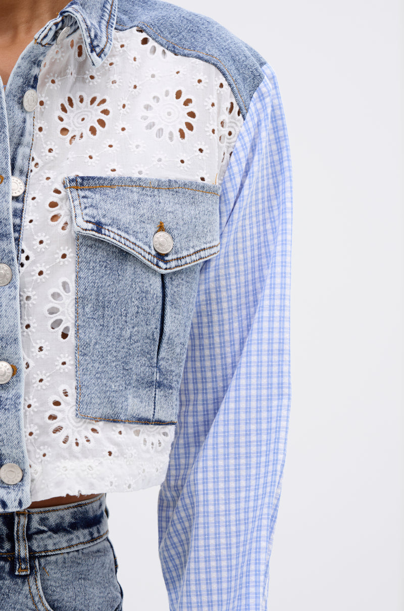 LET'S HAVE FUN BUTTON DOWN TOP