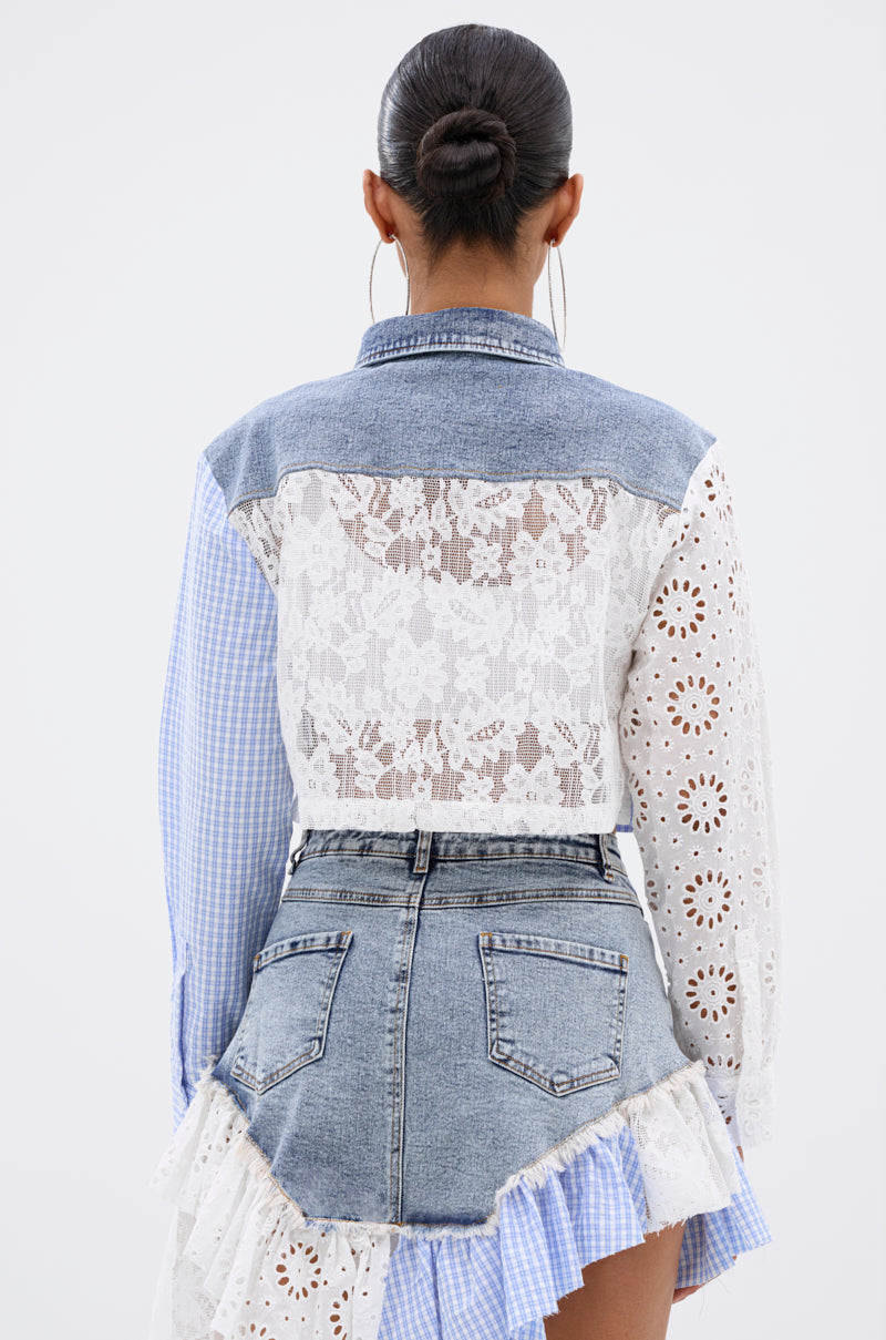 LET'S HAVE FUN BUTTON DOWN TOP