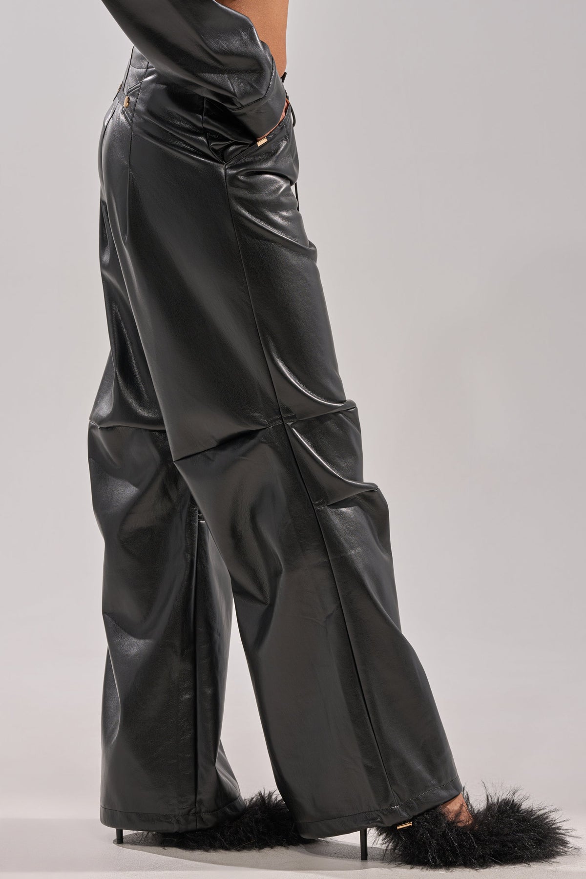 GET WITH IT FAUX LEATHER TROUSER