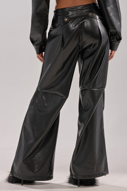 GET WITH IT FAUX LEATHER TROUSER