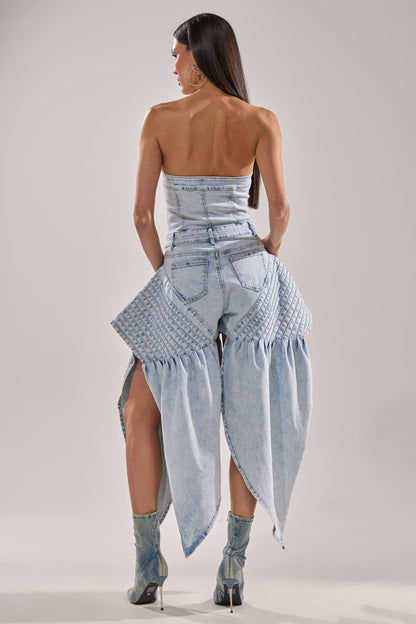 NO ONE LIKE ME DENIM ROMPER