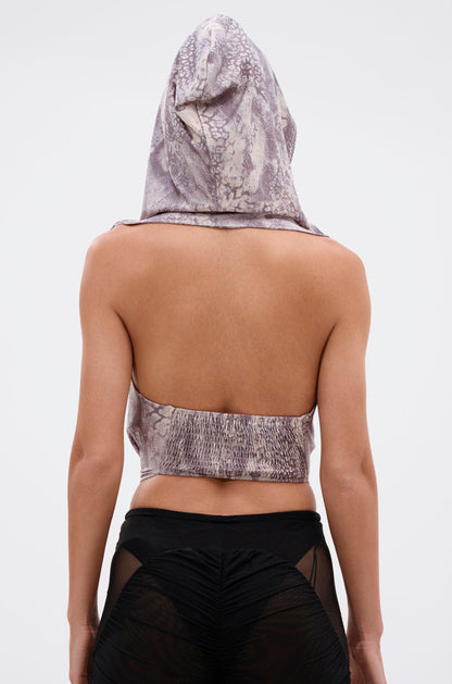 LEAH SNAKE COWL NECK BLOUSE