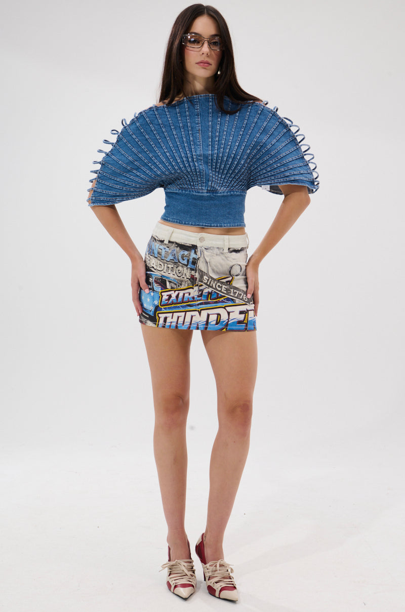 DENIM ON DENIM BLOUSE