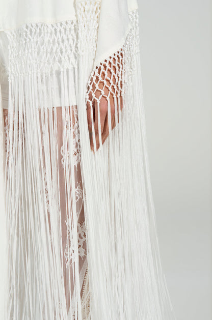 ON TO SOMETHING GOOD FRINGE TIE FRONT BLOUSE