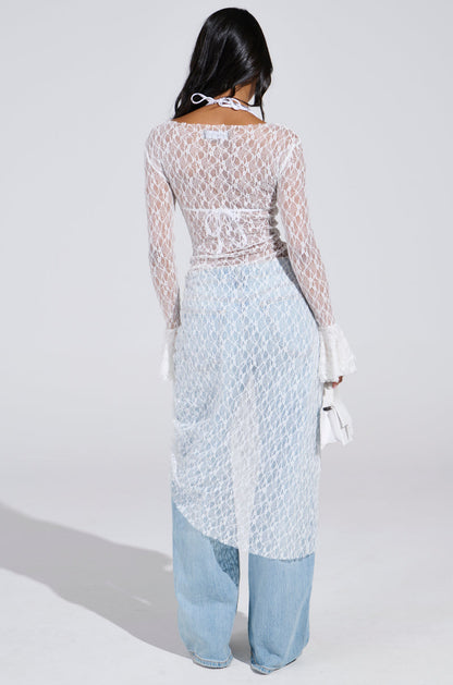 LILY LACE BLOUSE IN WHITE