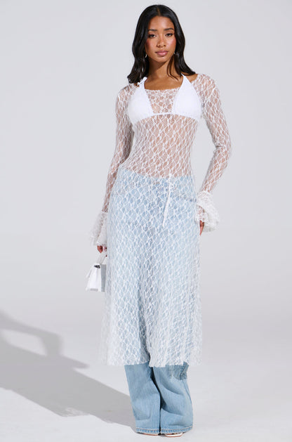 LILY LACE BLOUSE IN WHITE