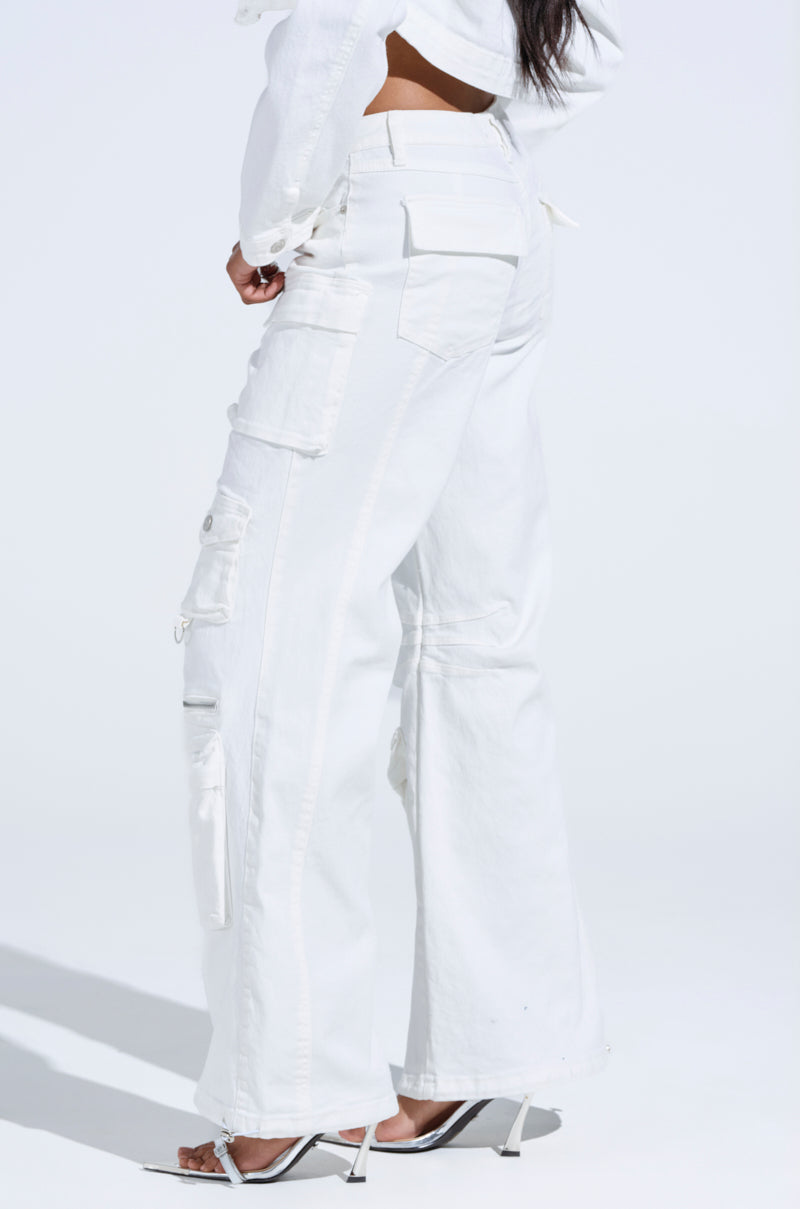 KYLIE CARGO DENIM PANTS