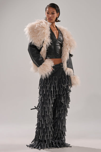 ROSIE FUR TRIM MOTO