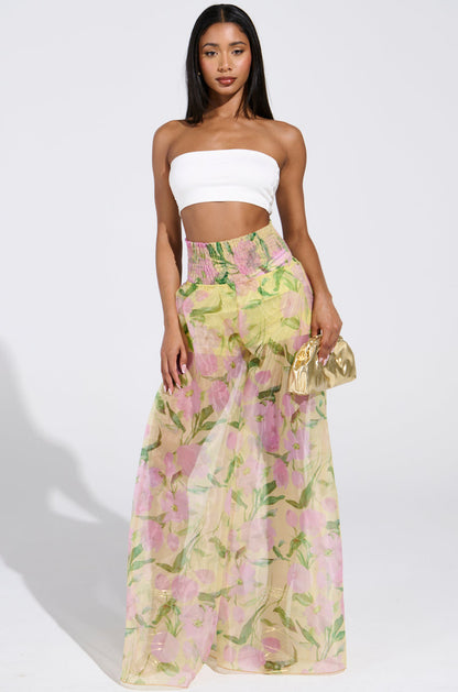FLOWER POWER WIDE LEG PALAZZO PANT