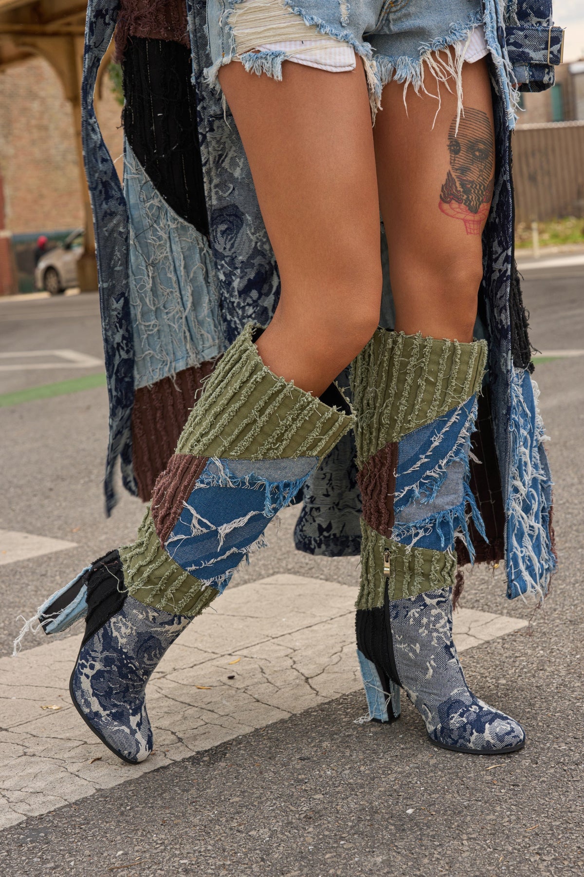 AZALEA WANG MARGEE MULTI CHUNKY KNEE HIGH BOOT
