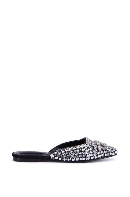 AZALEA WANG MERRICK SILVER RHINESTONE FLAT