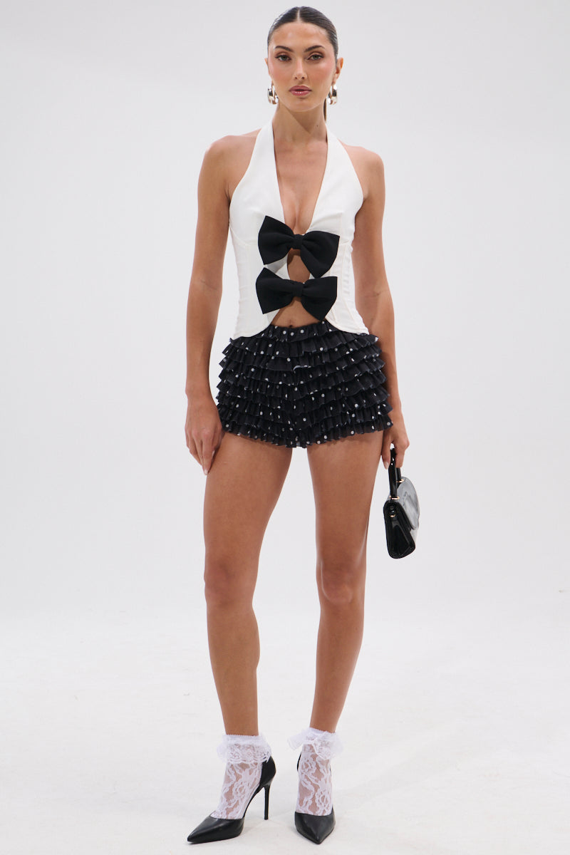 GIRLY POP POLKA DOT RUFFLE SHORT