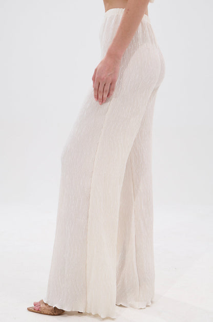 OLIVIA PLISSE PANT IN WHITE