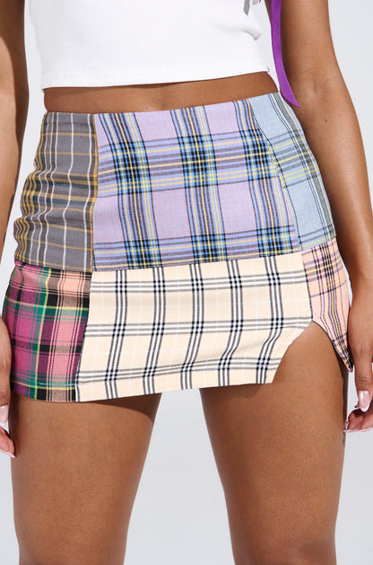 LOGAN PATCHWORK MINI SKIRT