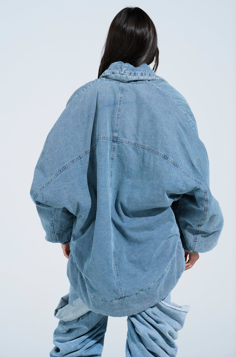 LAY UP AND CHILL DENIM COCOON COAT