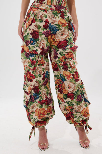 FLORAL FOR DAYS BROCADE TROUSER