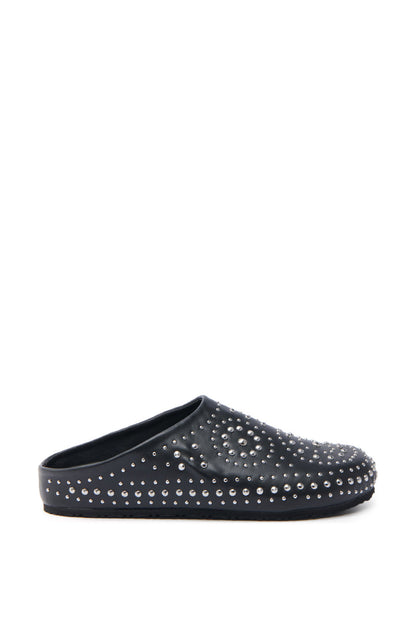 AZALEA WANG WEBSTON BLACK STUDDED MULE