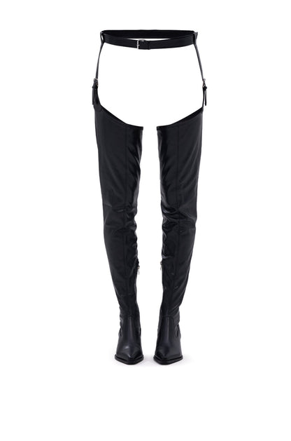 AZALEA WANG WESTLANN BLACK PU CHAP BOOT