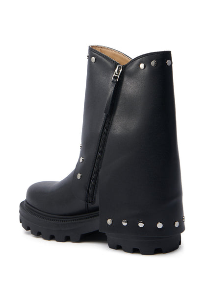 AZALEA WANG XAVIER BLACK WITH METAL FLAT BOOTIE