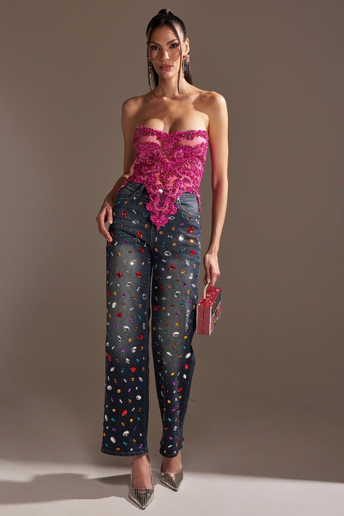 OH HOT DAMN RHINESTONE CORSET