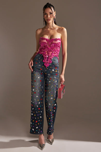 OH HOT DAMN RHINESTONE CORSET
