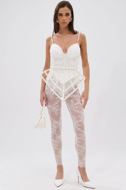 PEARL QUEEN CORSETED CAGE TOP