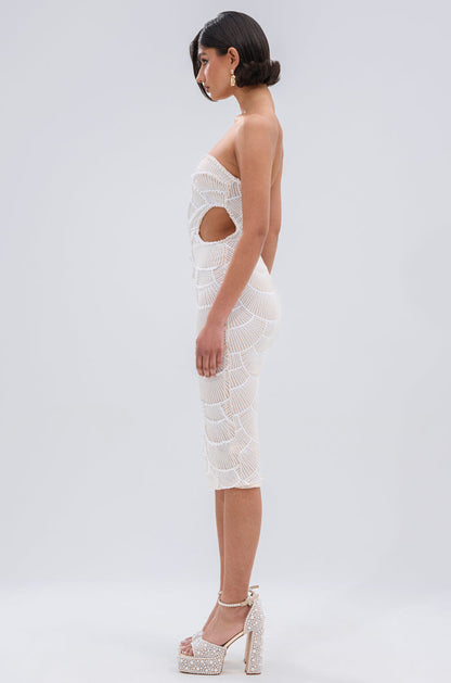 PRINCESS TREATMENT PEARL MIDI DRESS