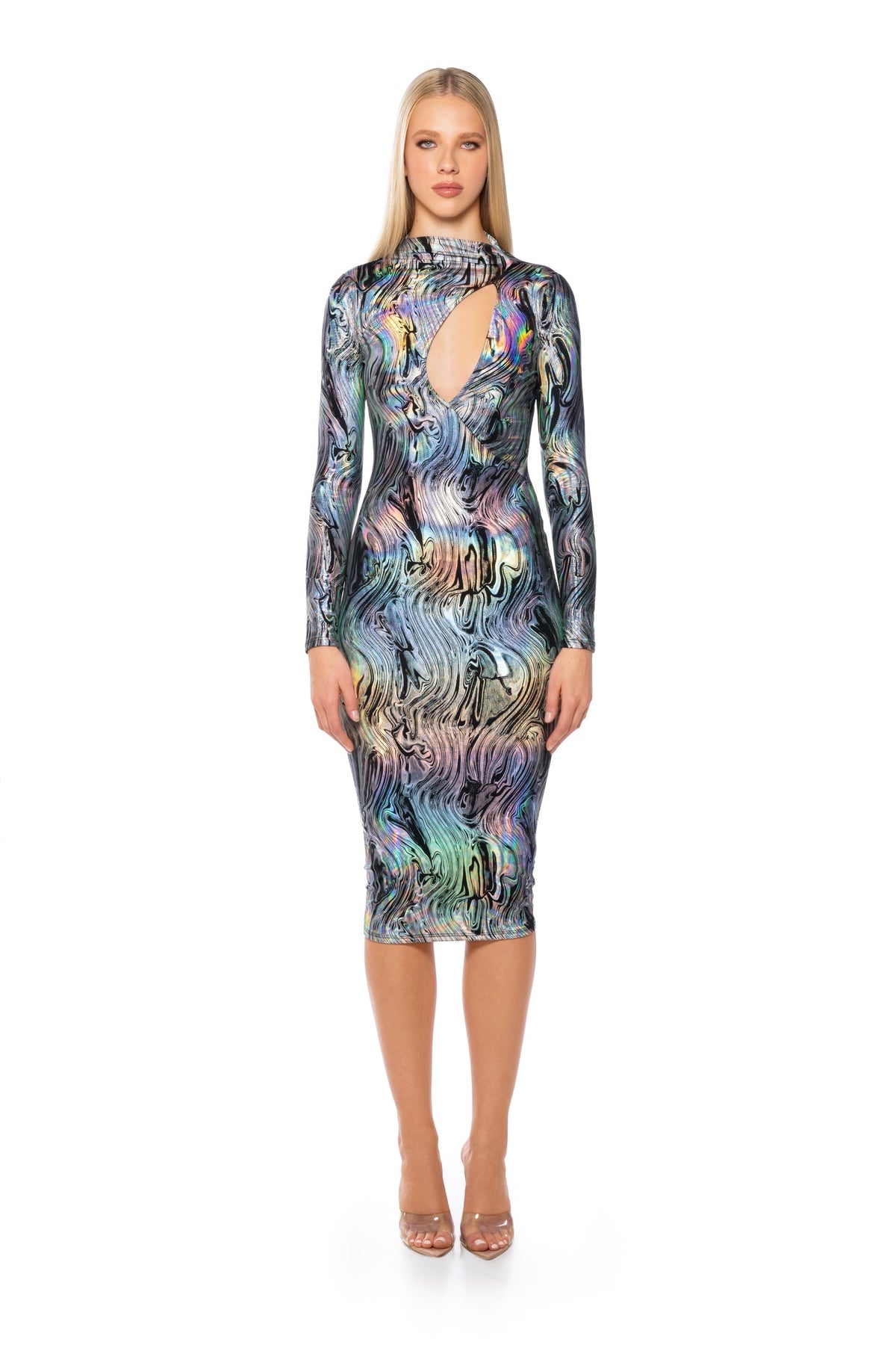 ANOTHER PLANET METALLIC MIDI DRESS