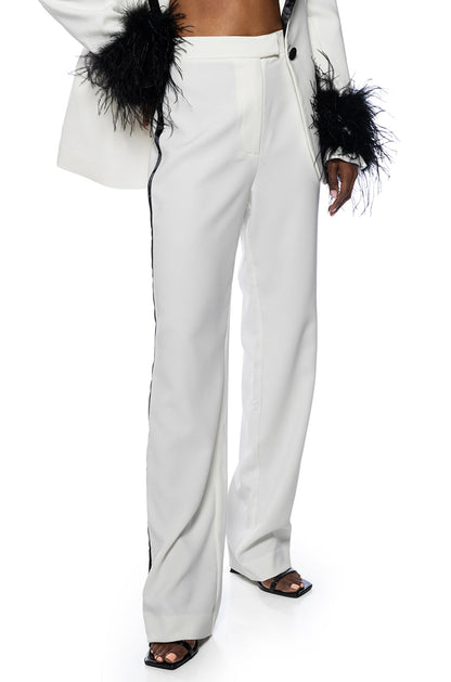 LANTIS WHITE TROUSER WITH RIBBON SEAM